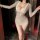 Sheer lace v-neck sleepwear set with elegant ruched design, perfect for nightclub or date night allure.