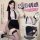 Hot ol secretary lingerie set - tight pencil skirt office outfit for women, featuring a sexy white blouse with tie, black min...