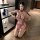 Sexy red floral design ol teacher jk cat costume set featuring a maid and cheongsam lingerie outfit, perfect for pure temptat...
