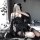 Sexy oshilin japanese lace kimono lingerie set with fishnet stockings for role play, perfect for cosplay maid costume.