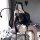 Sexy oshilin japanese lace kimono lingerie set with fishnet stockings for cosplay maid role play, perfect for enthusiasts.