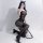 Seductive black mesh lingerie set featuring a form-fitting bodice and fishnet stockings, perfect for couples seeking intimate...