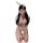 Peachy sweet bunny girl bodysuit featuring bunny ears, open-crotch design, and maid costume elements for playful date nights.