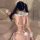 Pink bunny girl costume - sexy three-piece maid outfit with lace ears & sheer apron for cosplay & role play