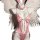 Pink leopard bunny girl cosplay bodysuit with angel wings, sexy cute lingerie outfit, no-remove temptation costume.