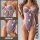 Sexy pink leopard print bodysuit with bow-tie front, sheer mesh panels, and side lace-up details. perfect for parties or club...