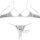 Sheer white lingerie set with pink polka dots, featuring a bra and panty with adjustable straps.