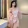 Vintage-inspired silk robe paired with hanfu-inspired embroidered lingerie set, featuring delicate embroidery and elegant des...