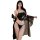 Vintage-inspired black silk robe paired with elegant embroidered hanfu-inspired lingerie set, featuring intricate designs and...