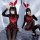 Plus size bunny girl latex-style bondage set - dark fantasy role play outfit with adjustable restraints, featuring red harnes...