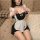 Sexy plus size bunny girl costume with sheer mesh, bows, and maid-style apron—perfect for lingerie or roleplay sleepwear.