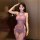 Sheer mesh cheongsam lingerie set with high-waist ties, featuring a seductive no-remove design and elegant chinese-inspired d...