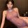 Sheer purple mesh cheongsam lingerie with high-waist ties, elegant chinese-style seductive outfit for plus size.