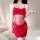 Sexy red lace babydoll nightgown with sheer fabric, perfect for women seeking sensual allure. plus size design features intri...