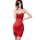 Sexy red lace chemise dress with adjustable straps, sheer design, bodycon fit, perfect for evening wear.