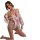 Plus size japanese kimono lingerie set - sheer chiffon deep v sleepwear with busty lift effect