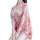 A woman wears a plus-size japanese kimono with a floral print, featuring a deep v-neckline and flowing design, perfect for se...
