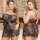 Sexy plus size lace babydoll nightgown featuring sheer mesh fabric with floral trim, perfect for -inspired sleepwear.