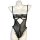 Black lace bodysuit with wire-free push-up cups and open-crotch design, perfect for plus-size small bust lingerie.
