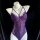 Purple lace lingerie set with thin straps and floral details, styled on a mannequin with pearl necklace.
