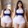 Plus size lace maid costume for women - sexy seductive nightclub outfit & romantic lingerie set, featuring a white and blue d...