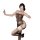Woman posing in plus size leopard print lingerie dress with sheer mesh detailing and no-undress design.