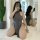 Sexy plus size lingerie dress - elegant gray sleepwear set with unique design, perfect for seductive nighttime comfort.