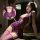 Seductive purple sheer lace bodysuit with thigh-high stockings, perfect for small busts seeking elegance and allure.
