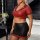 Sexy plus size pu flight attendant costume set featuring a red crop top with black accents and matching black skirt, perfect ...