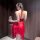 Sexy red lace sleep dress with off-shoulder design, perfect for evening wear. plus size option available. elegant and temptin...