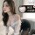 Woman modeling plus size secretary costume set with sheer white top and black bodycon skirt, seductive teacher outfit.