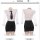 Sheer white blouse with black tie and bodycon skirt, plus size secretary costume set, seductive teacher outfit front and back...