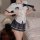 Sexy jk shirt set featuring a plaid mini skirt, perfect for role play with a cute school uniform look. plus size design adds ...