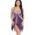 Elegant purple lace bodysuit dress with mesh straps, perfect for women seeking stylish plus-size lingerie.