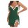 Sexy lace sleep dress with deep v-neck, push-up design, bow detail, and side slit for plus-size comfort.