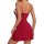 Sexy lace sleep dress with deep v-neck, push-up design, side slit, and bow detail. plus size option available.