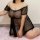 Plus size sexy lace sleepwear set - sheer mesh transparent erotic lingerie for curvy women, featuring elegant sheer fabric an...