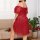 Plus size sexy lace sleepwear set - sheer off-shoulder cami dress with transparent mesh & floral embroidery