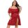 Plus size sexy lace sleepwear set - sheer off-shoulder cami dress with transparent mesh & floral embroidery