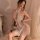 Vintage-inspired lace high-slit design, romantic elegance for couples, perfect sleepwear and date outfit combo.