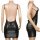 Black backless pvc mini dress with thin straps, form-fitting design for nightlife and role play.