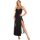 Sexy black sheer backless evening gown with thigh-high slit, perfect for plus-size women seeking trendy and elegant sleepwear...