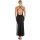 Sexy black sheer backless evening gown with crisscross straps, perfect for women seeking trendy plus-size sleepwear.