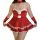 Plus size sexy lingerie set - holiday christmas & new year outfit for women featuring a festive red dress with white accents,...