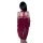 Back view of plus size red sheer mesh lingerie dress with hanfu-inspired overlay and decorative trim.