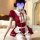 A woman wearing a plus-size sexy maid costume set, featuring a cute french maid outfit with an apron, perfect for women seeki...