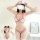Woman modeling plus size sexy nurse costume with red trim white bikini top and bottom, wearing nurse hat.