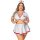 Plus size sexy nurse costume set - milk silk uniform with bandage top, skirt, stockings & cap