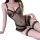 Sexy sheer bodysuit with lace details, open-crotch design, perfect for women seeking allure and elegance.