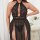 Plus size sexy sheer lace sleep dress set – transparent backless nightgown for women, style